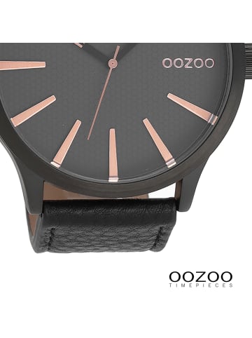 Oozoo Analog-Armbanduhr Oozoo Timepieces schwarz extra groß (ca. 50mm)