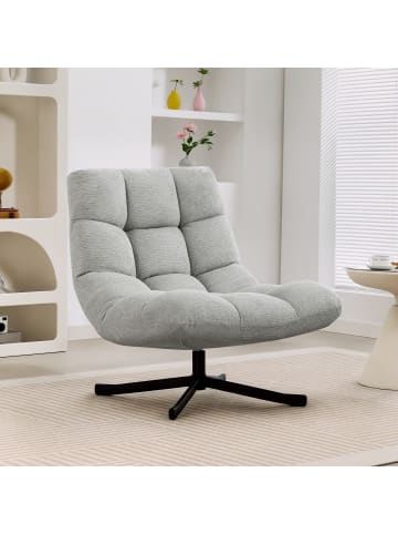 HOMCOM Loungesessel in Hellgrau 95L x 75B x 90H cm