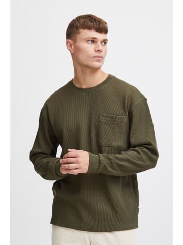 !SOLID Sweatshirt SDHalwest 21108024 Basic Langarmshirt in Waffelstruktur in Grün