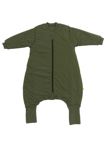 Schlummersack Schlafsack mit Füßen und umklappbaren Bündchen 2.5 Tog in Grün