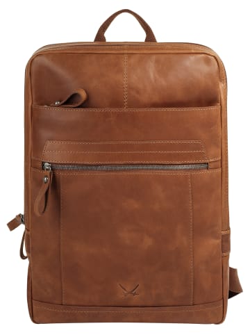 Sansibar Rucksack echt Leder in cognac