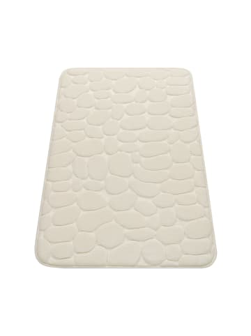 KADIMA DESIGN Waschbarer Teppich Badezimmer waschmaschinenwaschbar Abstrakt 3D in Creme