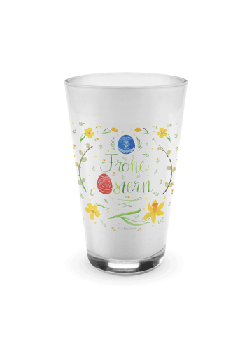 Mr. & Mrs. Panda Blümchentailglas Ostern Frohe Ostern mit Spruch in Transparent