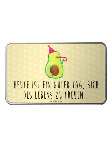 Mr. & Mrs. Panda Geschenkbox Avocado Feier mit Spruch in Gelb Pastell