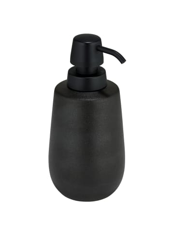 Wenko Seifenspender aus Keramik NERNO, 490 ml in Schwarz, (B) 8 x (H) 18,5 x (L) 8 cm