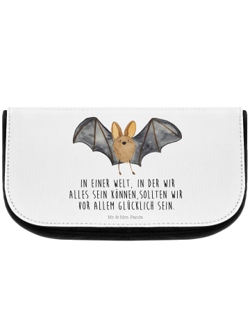 Mr. & Mrs. Panda Schminktasche Fledermaus Flügel mit Spruch in Weiß