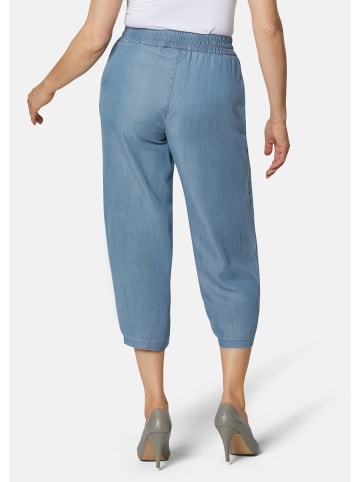 GOLDNER Kurzgröße:  Bequeme Culotte in verkürzter Länge in himmelblau