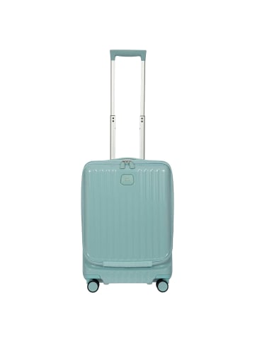 BRIC`s Positano - 4-Rollen Kabinentrolley 55 cm USB erw. (emerald green) in light blue