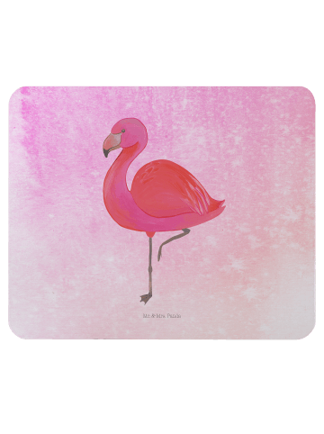 Mr. & Mrs. Panda Mauspad Flamingo Classic ohne Spruch in Aquarell Pink