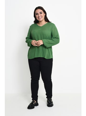 KAFFE curve Langarm-Bluse KCami in Artichoke Green