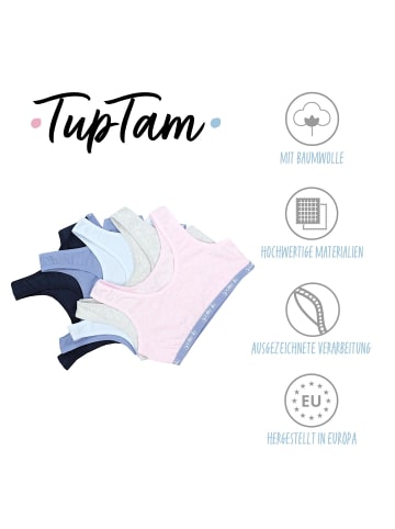 TupTam Mädchen Bustier mit breiten Trägern 5er Pack in blau Modell 1