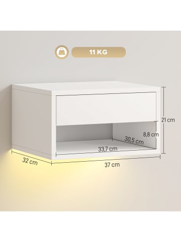 HOMCOM Nachttisch-37L x 32B x 21H cm-Weiß