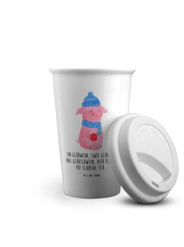 Mr. & Mrs. Panda Tumbler Schweinchen Glühwein mit Spruch in Weiß