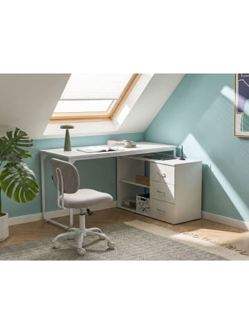 Beliani Schreibtisch SOGNE in Weiß - (W) 140 x (H) 75 x (L) 100 cm