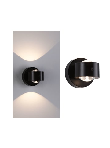 paulmann LED Akkuwandleuchte Zorik IP44 dimmbar 2700K 100mm 2x1,1W Schwarz