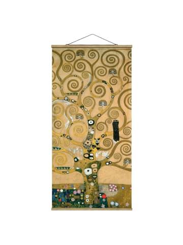 WALLART Stoffbild mit Posterleisten - Gustav Klimt - Der Lebensbaum in Gold