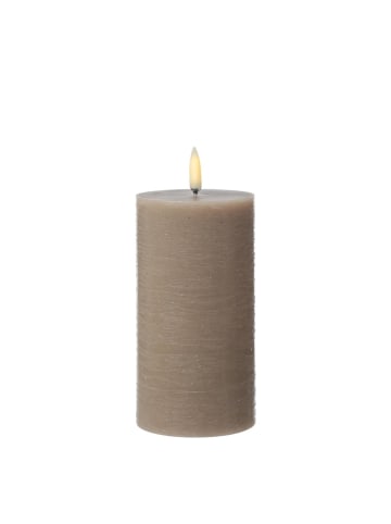 Uyuni Uyuni LED Kerze PIA Rustik-Optik Echtwachs Timer H: 15cm in beige