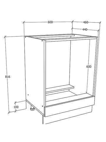 ebuy24 Küchenunterschrank Esilo Weiß 60 x 46 cm