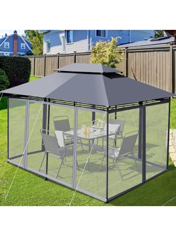 COSTWAY Pavillon Metall 3x4m in Grau