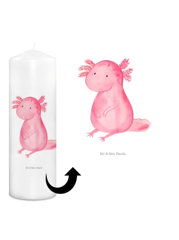 Mr. & Mrs. Panda Stumpenkerze Axolotl Niedlich ohne Spruch in Weiß