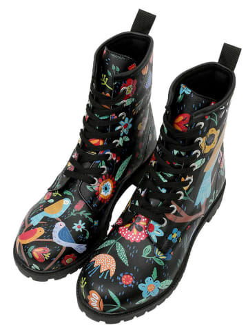 Dogo Longe Boots - Flower & Birds BLACK 36 in Schwarz