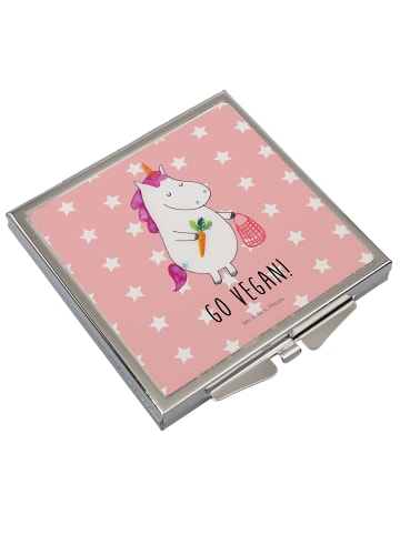 Mr. & Mrs. Panda Schminkspiegel Einhorn Vegan mit Spruch in Rot Pastell