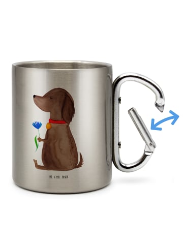 Mr. & Mrs. Panda Becher Hund Blume ohne Spruch in Silber