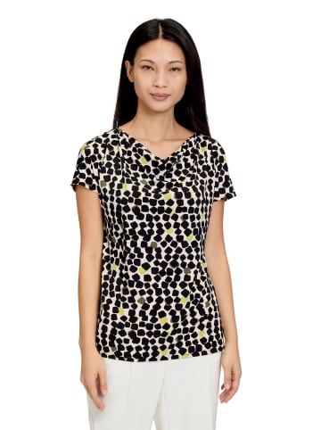 Betty Barclay Printshirt mit Wasserfallausschnitt in Beige/Schwarz