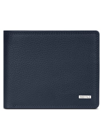 Redolz Leather Essentials QF Geldbörse RFID Leder 12 cm ausklappbar navy
