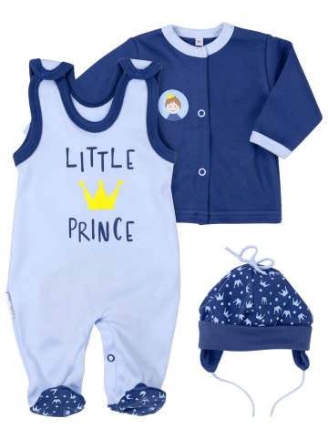 Baby Sweets 3tlg Set Strampler + Shirt + Mütze Little Prince in blau
