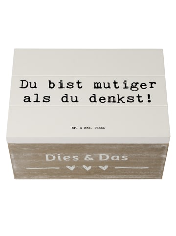 Mr. & Mrs. Panda Geschenkbox Spruch Alleine schlafen lernen Muti... in Weiß