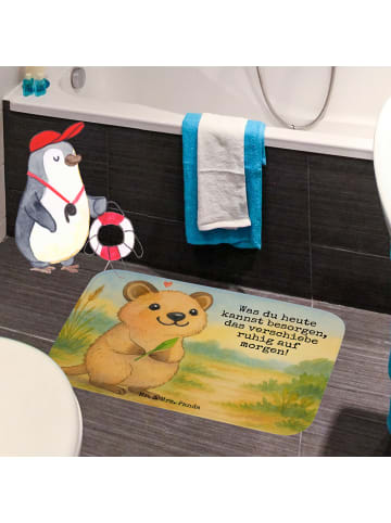 Mr. & Mrs. Panda Badeteppich Quokka Happy Design mit Spruch in Weiß
