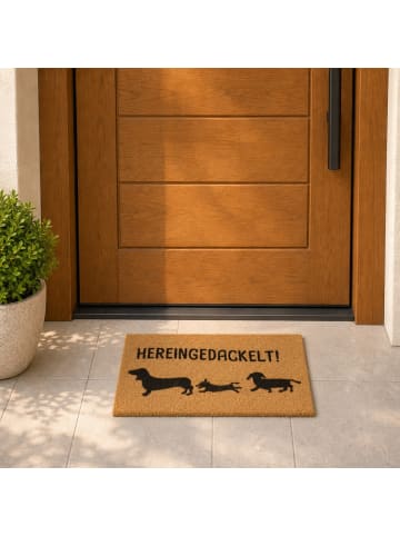 relaxdays Fußmatte Hereingedackelt in Braun - (B)60 x (T)40 cm