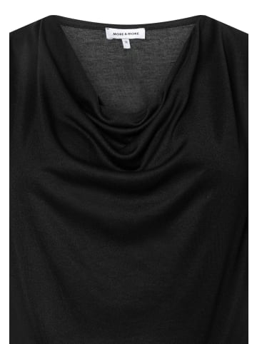 More & More feminines Shirt mit Wasserfall-Ausschnitt in black