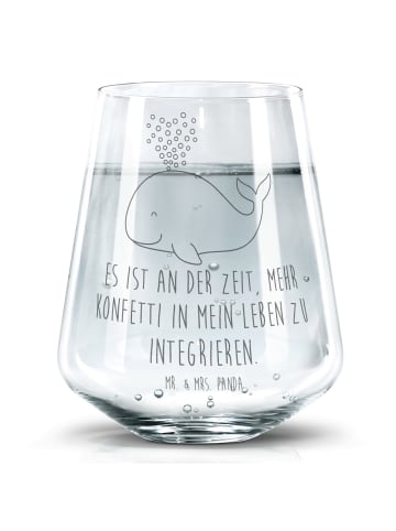 Mr. & Mrs. Panda Gravur Glas Wal Konfetti mit Spruch in Transparent
