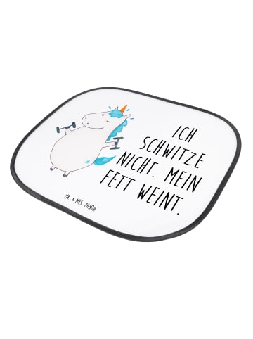 Mr. & Mrs. Panda Sonnenschutz Auto Einhorn Fitness mit Spruch in Weiß