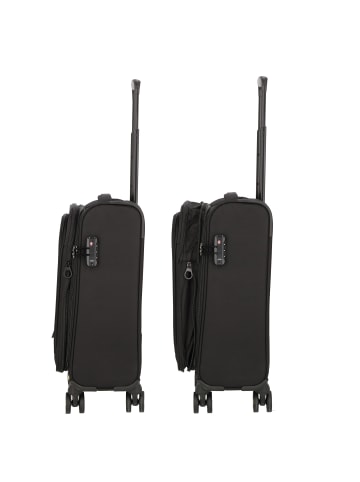 D&N Travel Line 9704 4 Rollen Kabinentrolley S 55 cm mit Dehnfalte in black