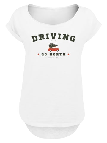 F4NT4STIC Long Cut T-Shirt Driving Home Weihnachten in weiß