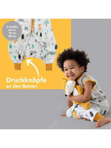 Schlummersack Musselin Schlafsack mit Füßen, 0.5 TOG in Orange