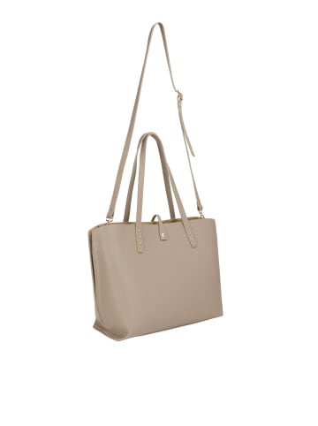Usha Damen Leder Shopper in Hell Taupe
