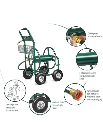 COSTWAY Schlauchwagen mit Korb 80m in Grün
