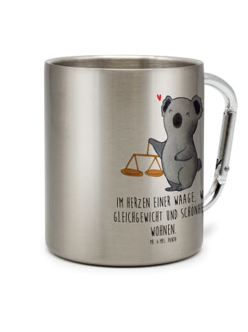 Mr. & Mrs. Panda Teetasse Waage Astrologie mit Spruch in Silber