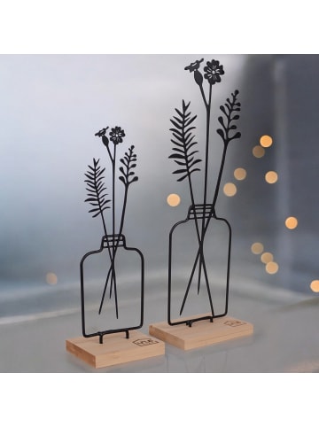 UNUS Aufsteller Blumenvase 2er Set in Schwarz