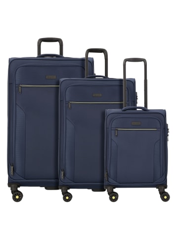 D&N Travel Line 9704 4 Rollen Kofferset 3-teilig mit Dehnfalte dark blue