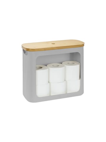 relaxdays Toilettenpapier Aufbewahrung in Grau - (B)43 x (H)36 x (T)17 cm