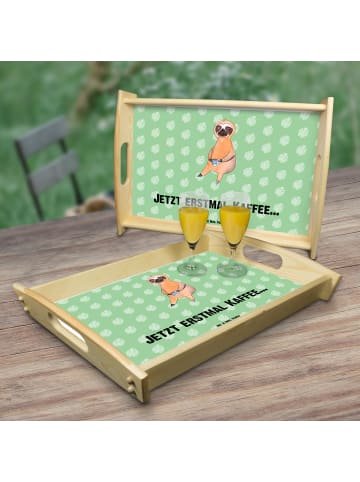 Mr. & Mrs. Panda tablett holz Faultier Kaffee mit Spruch in Tropengrün