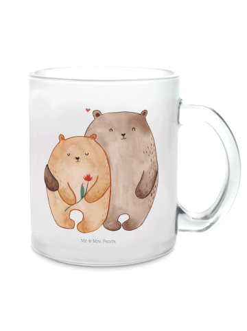 Mr. & Mrs. Panda Trinkglas Bären Liebe ohne Spruch in Transparent