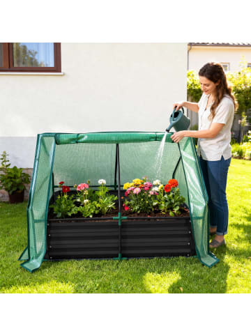 relaxdays Hochbeet in Schwarz - (B)125 x (H)92 x (T)95 cm