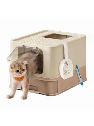 Feandrea Katzenklo Boxal in Beige-Braun - (B)42.5 x (H)37.8 x (T)54.3 cm