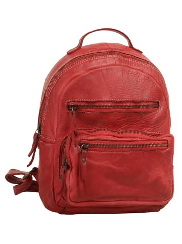 Cluty Rucksack echt Leder in rot